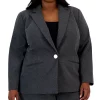 Kasper Plus Size One-Button Notched-Collar Jacket
