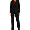 Kasper Women's One-Button Blazer, Tie-Front Blouse, & Pull-On Pants