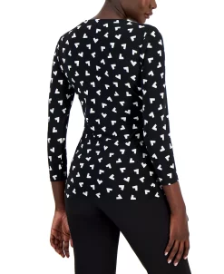 Anne Klein Printed Tie-Waist Top -Anne Klein Sales Store 22767576 fpx