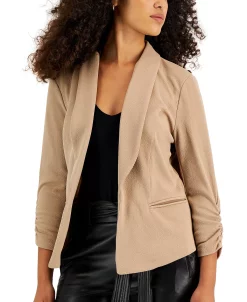 Bar III Knit-Crepe Ruched-Sleeve Blazer, Created For Macy's 20 Bar III Knit-Crepe Ruched-Sleeve Blazer, Created For Macy's -Anne Klein Sales Store 22772002 fpx