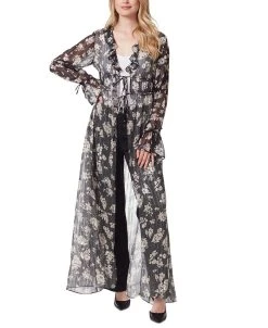 Jessica Simpson Gaia Sheer Ruffle Duster Top