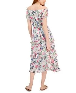 INC International Concepts Women's Floral Print Off-The-Shoulder Maxi Dress, Created For Macy's -Anne Klein Sales Store 22779657 fpx