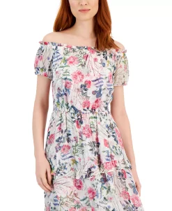 INC International Concepts Women's Floral Print Off-The-Shoulder Maxi Dress, Created For Macy's -Anne Klein Sales Store 22779658 fpx