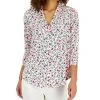 Charter Club Women's Bloom V-Neck 3/4-Sleeve Top, Created For Macy's
