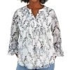 Charter Club Women's Printed Pintuck Top, Created For Macy's