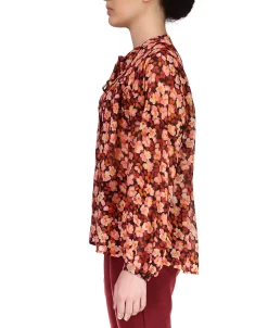 Sanctuary Floral Button Front Yoke Tie Blouse -Anne Klein Sales Store 22782264 fpx