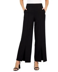 INC International Concepts Women's High-Rise Front-Slit Flare-Leg Pants, Created For Macy's