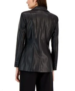 INC International Concepts Women's Faux Leather Single-Breasted Blazer, Created For Macy's 5 INC International Concepts Women's Faux Leather Single-Breasted Blazer, Created For Macy's -Anne Klein Sales Store 22783644 fpx