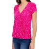 INC International Concepts Women's Printed Draped Surplice Top, Created For Macy's
