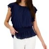 INC International Concepts Women's Flutter-Sleeve Peplum Top, Created For Macy's
