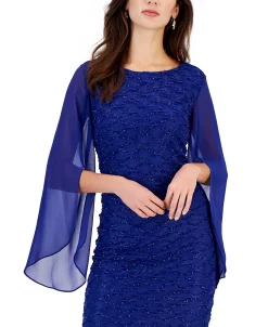 Connected Jacquard Cape Sleeve Dress 16 Connected Jacquard Cape Sleeve Dress -Anne Klein Sales Store 22791683 fpx