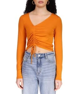 Sanctuary Women's Stunner Asymmetric Ruched Cropped Top