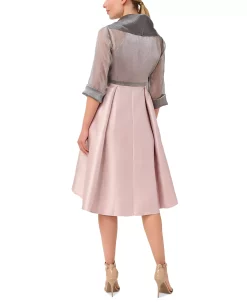 Adrianna Papell Women's Elbow-Sleeve Tie-Front Cover-Up 6 Adrianna Papell Women's Elbow-Sleeve Tie-Front Cover-Up -Anne Klein Sales Store 22800940 fpx