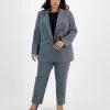 Bar III Plus Size Shimmer Herringbone Blazer & Ankle Pants, Created For Macy's