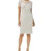 Adrianna Papell Women's Beaded-Mesh Sheath Dress