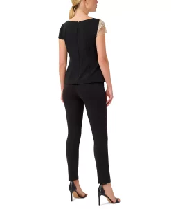 Adrianna Papell Women's Mixed-Media Embellished Top 6 Adrianna Papell Women's Mixed-Media Embellished Top -Anne Klein Sales Store 22801427 fpx