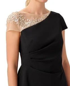 Adrianna Papell Women's Mixed-Media Embellished Top