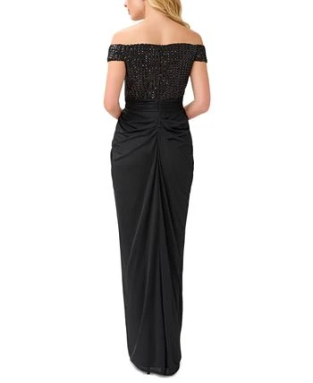Papell Studio Women's Off-the-Shoulder Sequined Gown 2 Papell Studio Women's Off-the-Shoulder Sequined Gown - Image 2