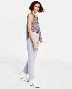Bar III Women's Belted Textured Crepe Pants, Created For Macy's -Anne Klein Sales Store 22803129 fpx