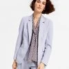Bar III Women's Textured Crepe Single-Button Blazer, Created For Macy's
