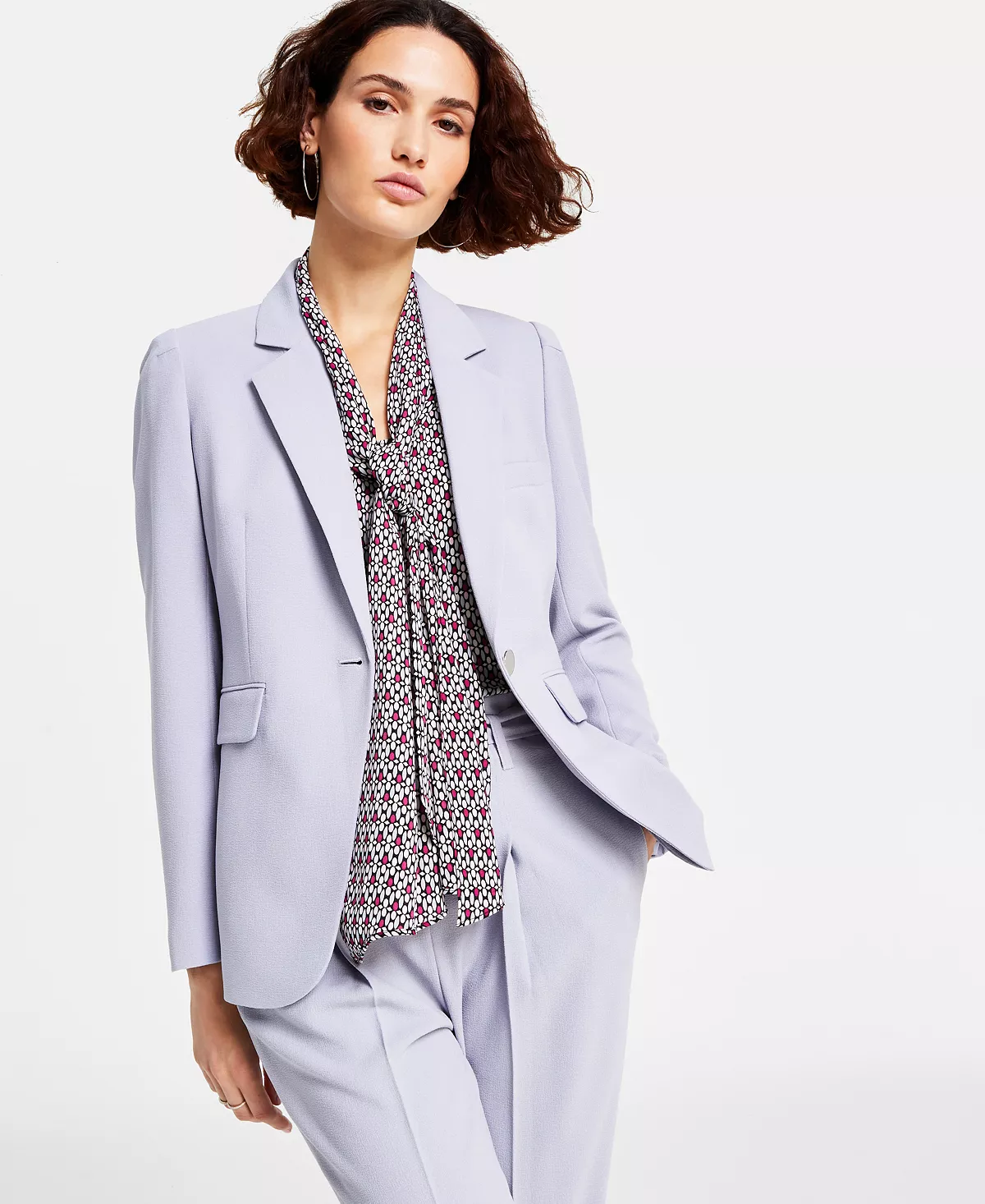 Bar III Women's Textured Crepe Single-Button Blazer, Created For Macy's 3 Bar III Women's Textured Crepe Single-Button Blazer, Created For Macy's - Image 3