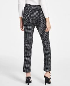 Bar III Women's Mid-Rise Jacquard Ankle Pants, Created For Macy's -Anne Klein Sales Store 22803210 fpx