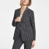 Bar III Women's Patterned Jacquard One-Button Blazer, Created For Macy's