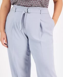 Bar III Plus Size Belted Textured Crepe Pants 12 Bar III Plus Size Belted Textured Crepe Pants -Anne Klein Sales Store 22803286 fpx