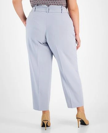 Bar III Plus Size Belted Textured Crepe Pants 2 Bar III Plus Size Belted Textured Crepe Pants - Image 2