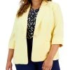 Kasper Plus Size 3/4-Sleeve Single-Button Blazer