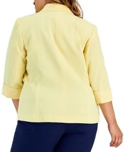 Kasper Plus Size 3/4-Sleeve Single-Button Blazer 5 Kasper Plus Size 3/4-Sleeve Single-Button Blazer -Anne Klein Sales Store 22803958 fpx
