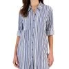 Style & Co Women's Twill Button-Up Tunic Shirt, Created For Macy's