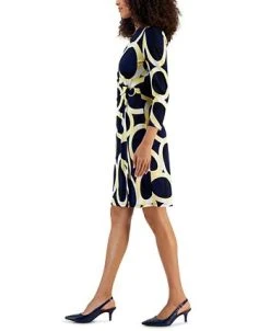 Kasper Women's Circle-Print Faux-Wrap Dress -Anne Klein Sales Store 22813309 fpx