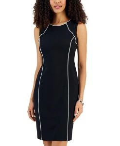 Kasper Women's Piped Sleeveless Sheath Dress -Anne Klein Sales Store 22813342 fpx