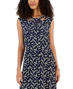 Kasper Women's Floral Print Twist Neck Top -Anne Klein Sales Store 22813431 fpx