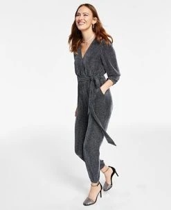 INC International Concepts Metallic Belted Jumpsuit, Created For Macy's -Anne Klein Sales Store 22813872 fpx