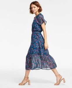 INC International Concepts Women's Flutter-Sleeve Midi Dress, Created For Macy's -Anne Klein Sales Store 22813886 fpx