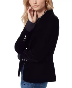 Sam Edelman Women's Velvet Notch-Collar One-Button Blazer -Anne Klein Sales Store 22814391 fpx