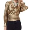 Sam Edelman Women's Edith Metallic Pleated-Waist Top