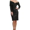 Vince Camuto Women's Off-The-Shoulder Sequined Sheath Dress