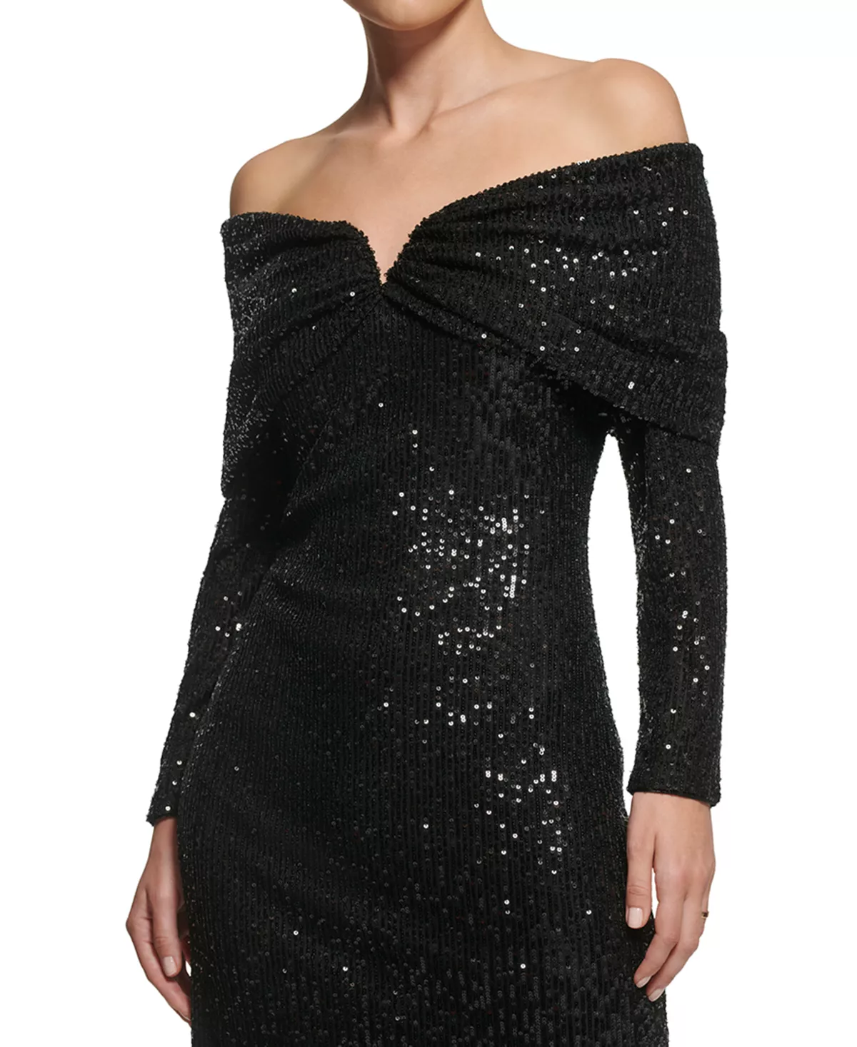Vince Camuto Women's Off-The-Shoulder Sequined Sheath Dress 4 Vince Camuto Women's Off-The-Shoulder Sequined Sheath Dress - Image 4