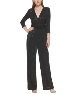 Vince Camuto Women's V-Neck Straight-Leg Jumpsuit