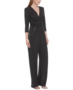 Vince Camuto Women's V-Neck Straight-Leg Jumpsuit -Anne Klein Sales Store 22815266 fpx