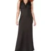 Black Tape Women's Chiffon V-Neck Sleeveless Maxi Dress