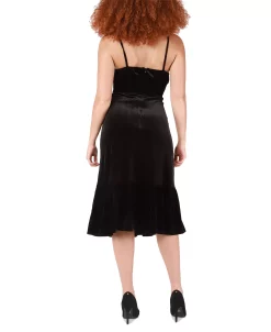 Black Tape Women's Strappy V-Neck Velvet Midi Dress -Anne Klein Sales Store 22822689 fpx