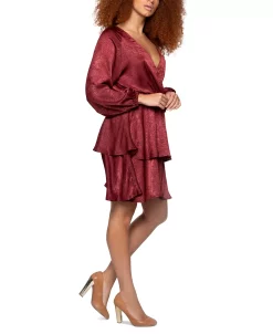 Black Tape Women's Chiffon Layered Faux-Wrap Dress 6 Black Tape Women's Chiffon Layered Faux-Wrap Dress -Anne Klein Sales Store 22822972 fpx