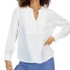 Charter Club Women's Linen Split-Neck Tunic, Created For Macy's