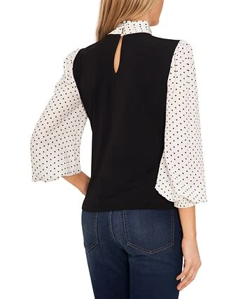 CeCe Women's Mixed-Media Bow Top 2 CeCe Women's Mixed-Media Bow Top - Image 2