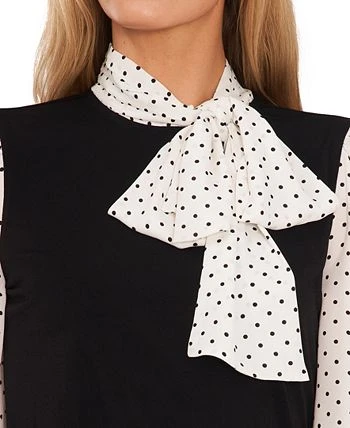 CeCe Women's Mixed-Media Bow Top 3 CeCe Women's Mixed-Media Bow Top - Image 3