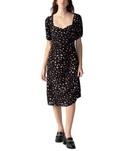 Sanctuary Women's Sweetheart-Neck Puff-Sleeve Midi Dress